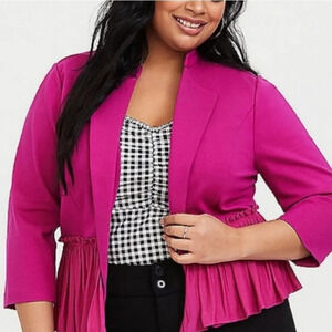 Torrid Pink Blazer with Peplum Detail